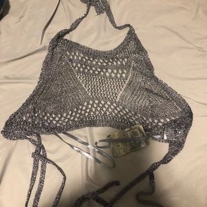 Silver crop top